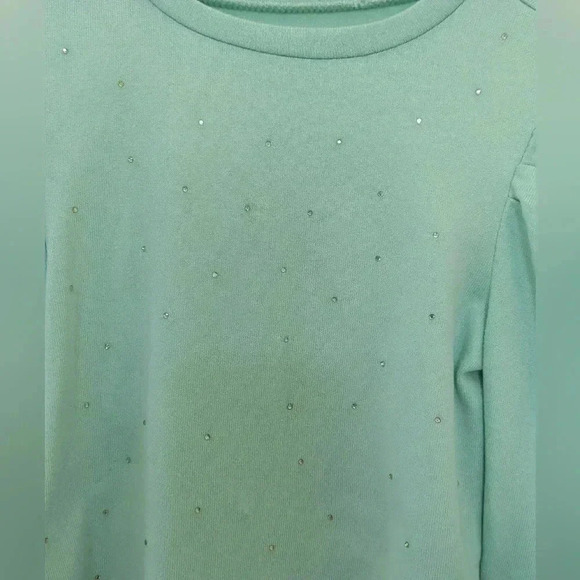 Girls Puff Long Sleeve Jeweled Tee Mint green size 7 from Evsive. 3/$15 - Picture 2 of 8